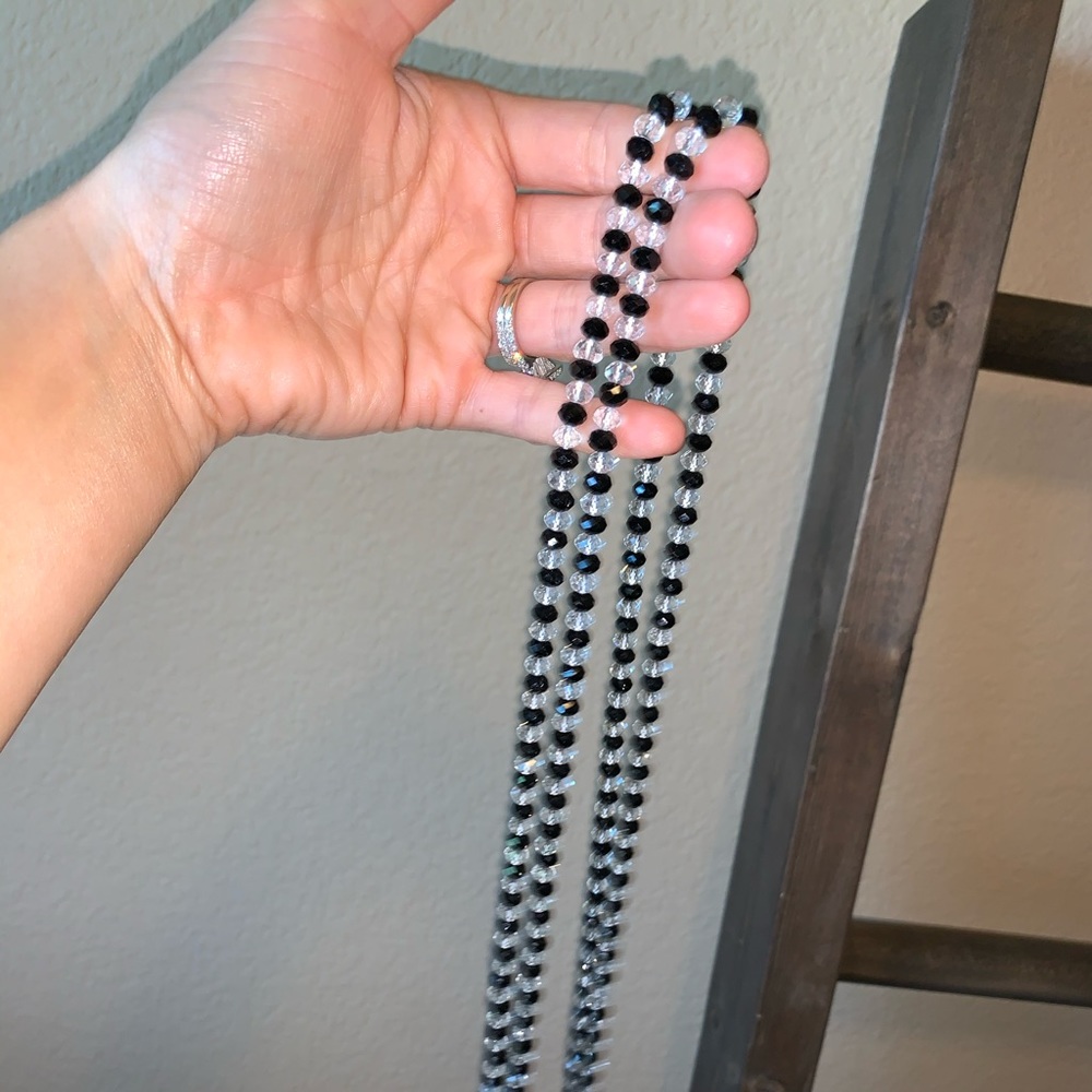 Long crystal necklace